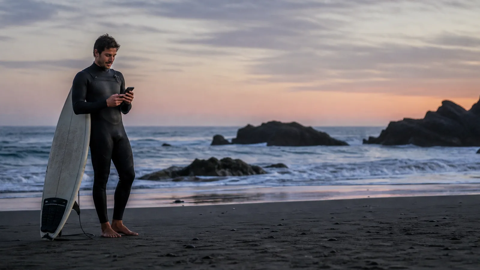 Surfista chileno adulto instala la aplicación en Android